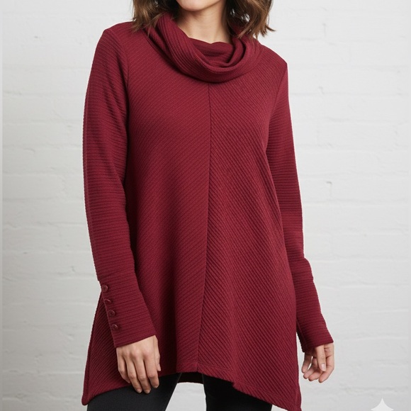 New York Laundry Sweaters - New York Laundry Deep Red Cowl Neck Sweater
